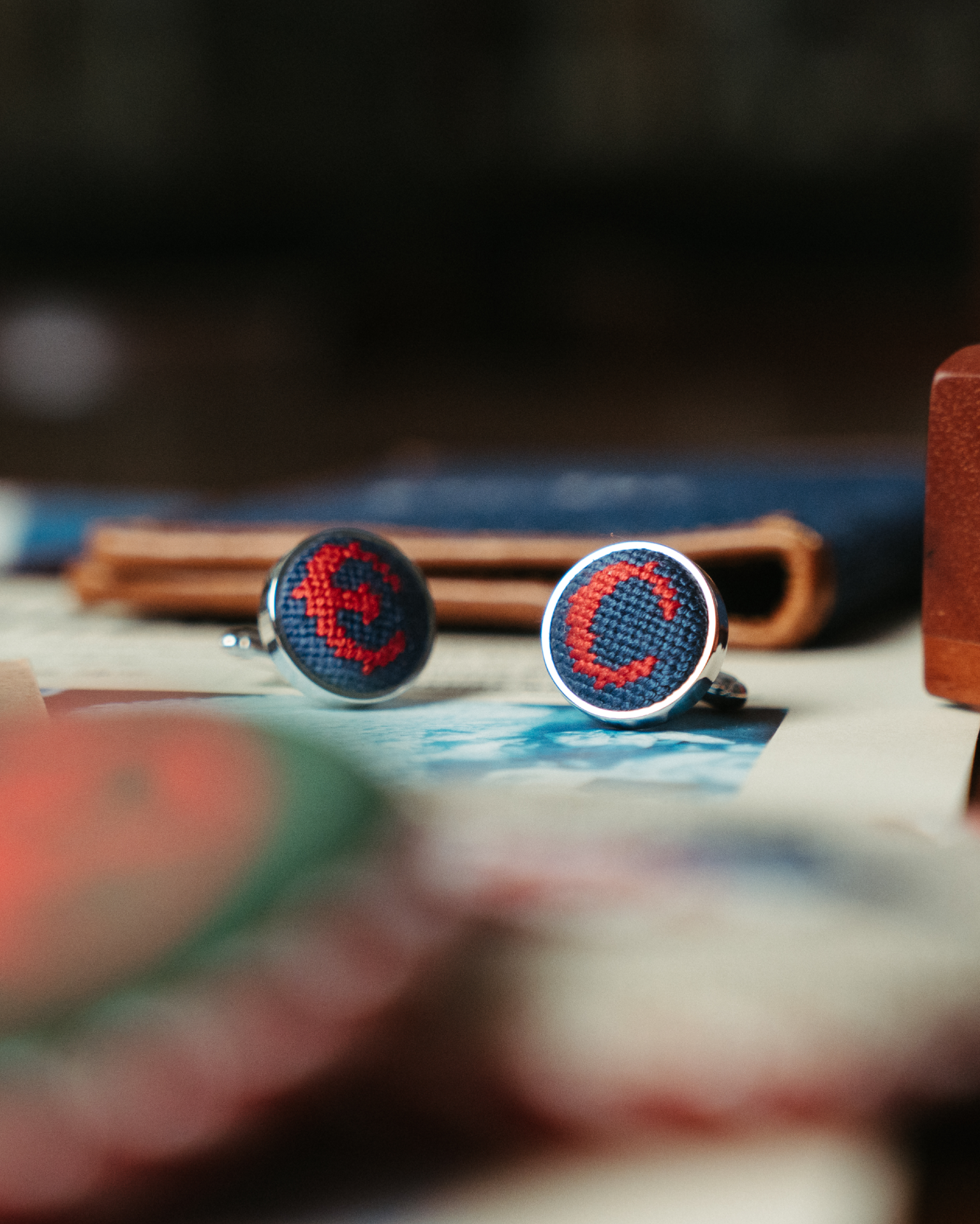 Needlepoint & Silver Cufflinks - Image 2