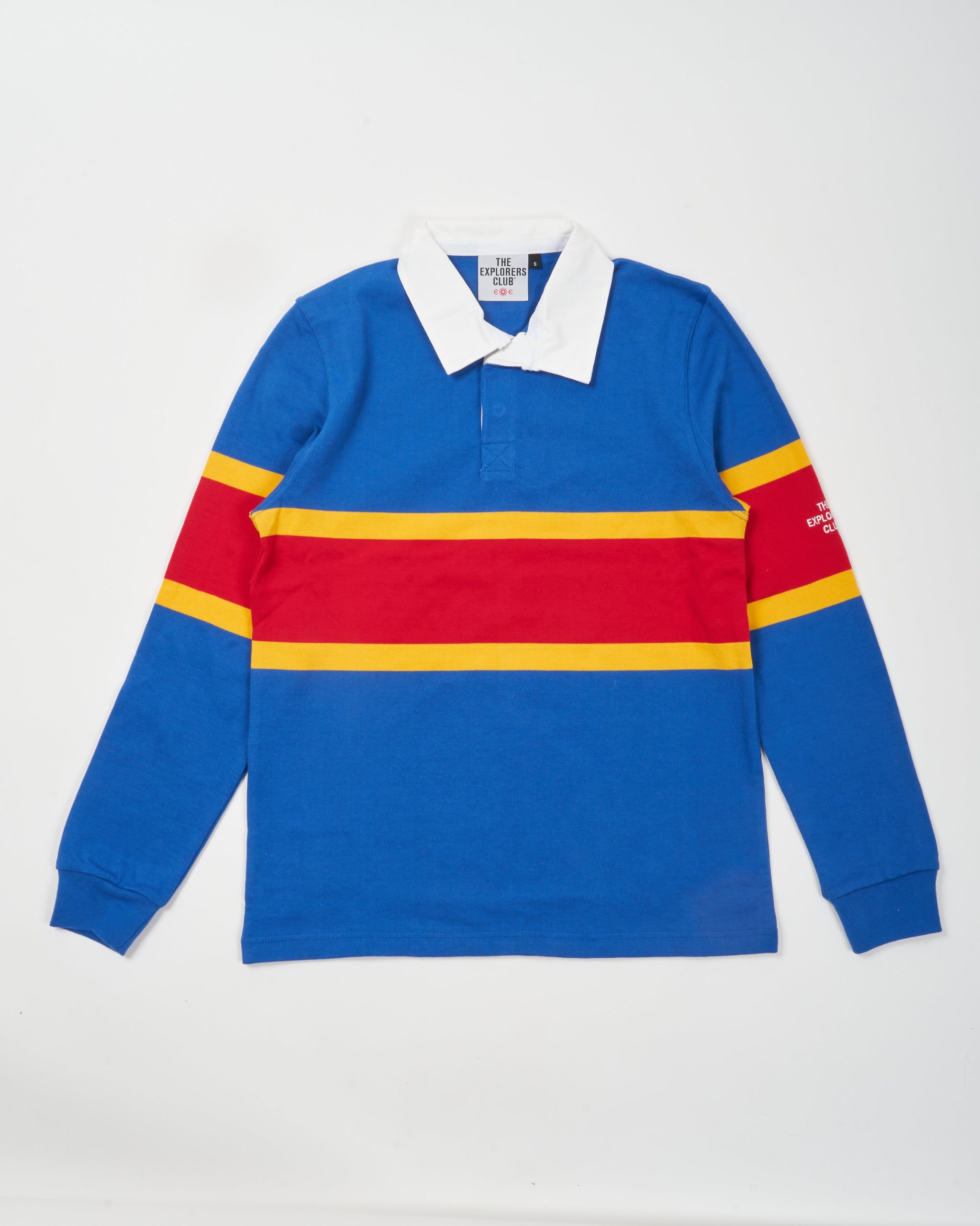Club Rugby Shirt in Striped Royal Blue