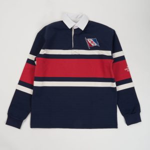 Club Rugby Shirt in Striped Navy