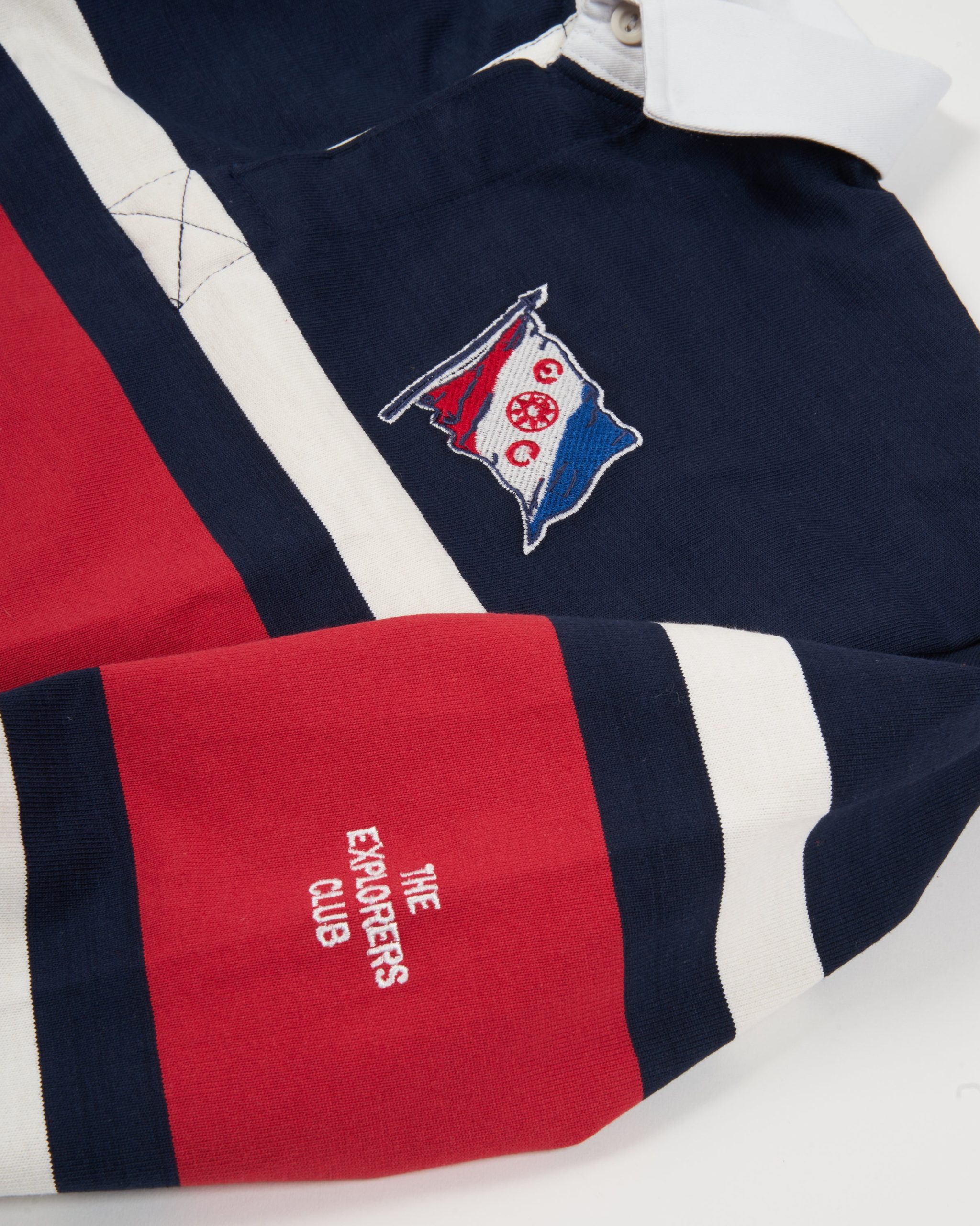 Club Rugby Shirt in Striped Navy - Image 2