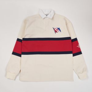 Club Rugby Shirt in Striped Ivory