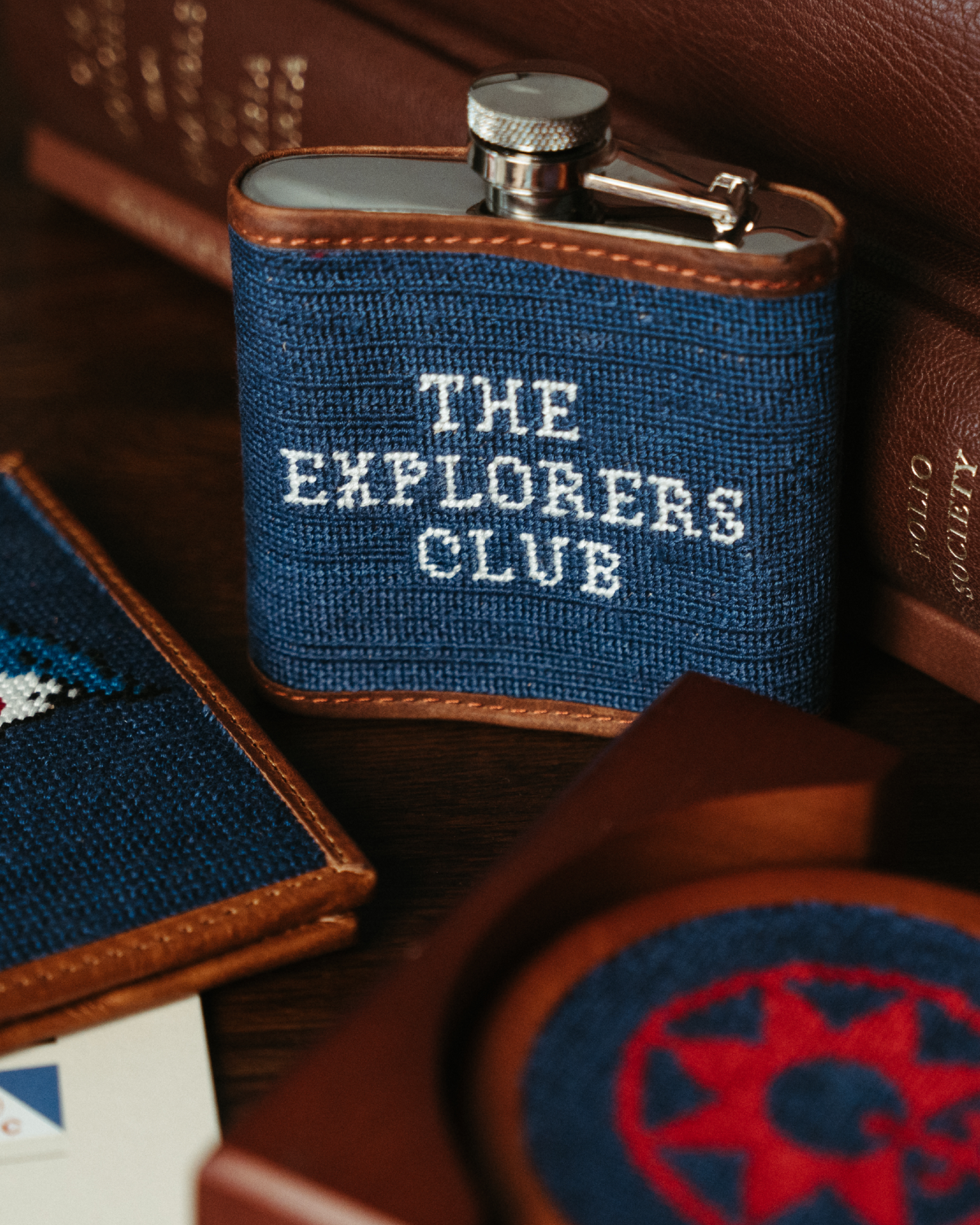 Needlepoint & Stainless Steel Flask - Image 2