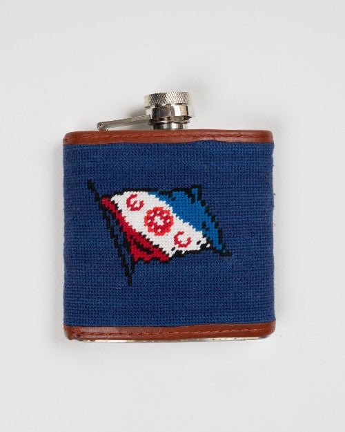 Needlepoint & Stainless Steel Flask