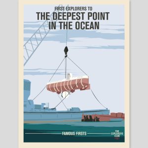 Famous Firsts Limited Edition Poster - Deepest Point in the Ocean