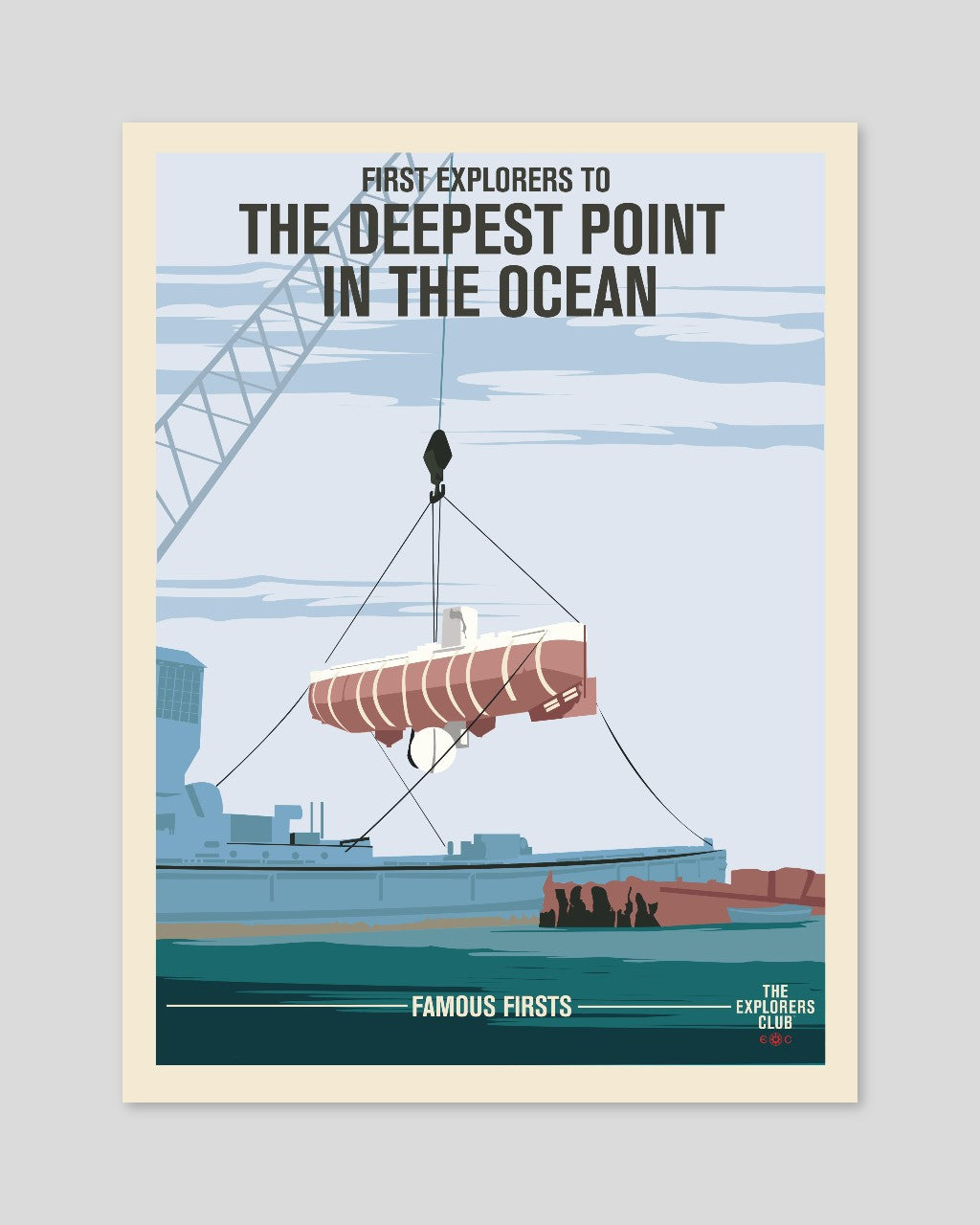 Famous Firsts Limited Edition Poster - Deepest Point in the Ocean