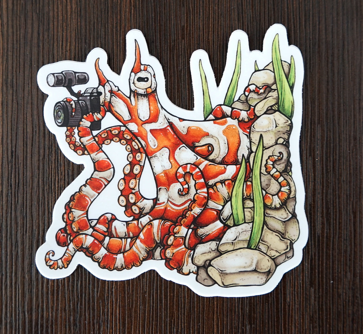 The Octographer! Octopus Sticker - Image 2