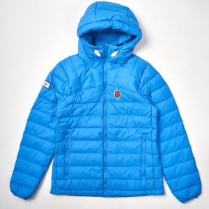 ECxFJ Women's Expedition Pack Down Hoodie in UN Blue