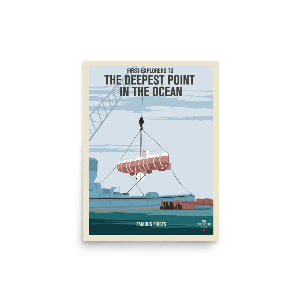 Famous Firsts Limited Edition Poster - Deepest Point in the Ocean - Image 3